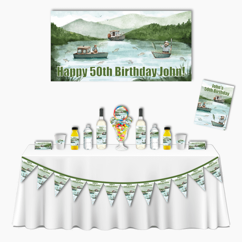 Personalised Fishing Deluxe Birthday Party Pack
