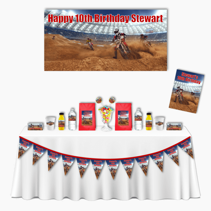 Personalised Motocross Deluxe Party Pack