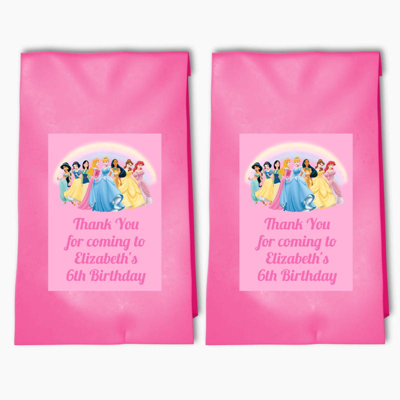 Personalised Disney Princess Birthday Party Bags &amp; Labels
