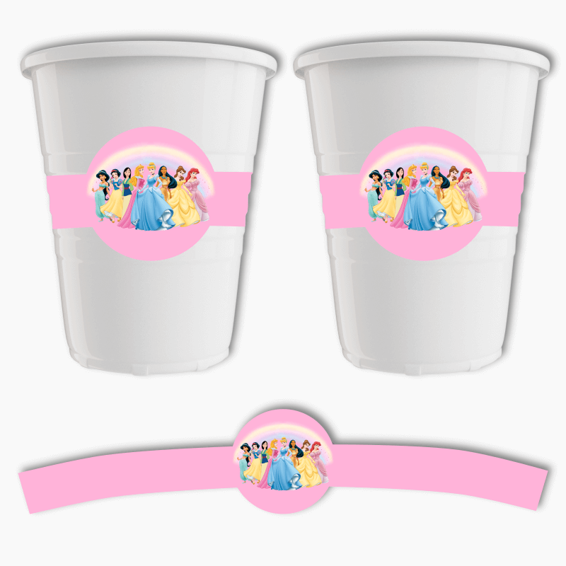 Disney Princess Birthday Party Cup Stickers