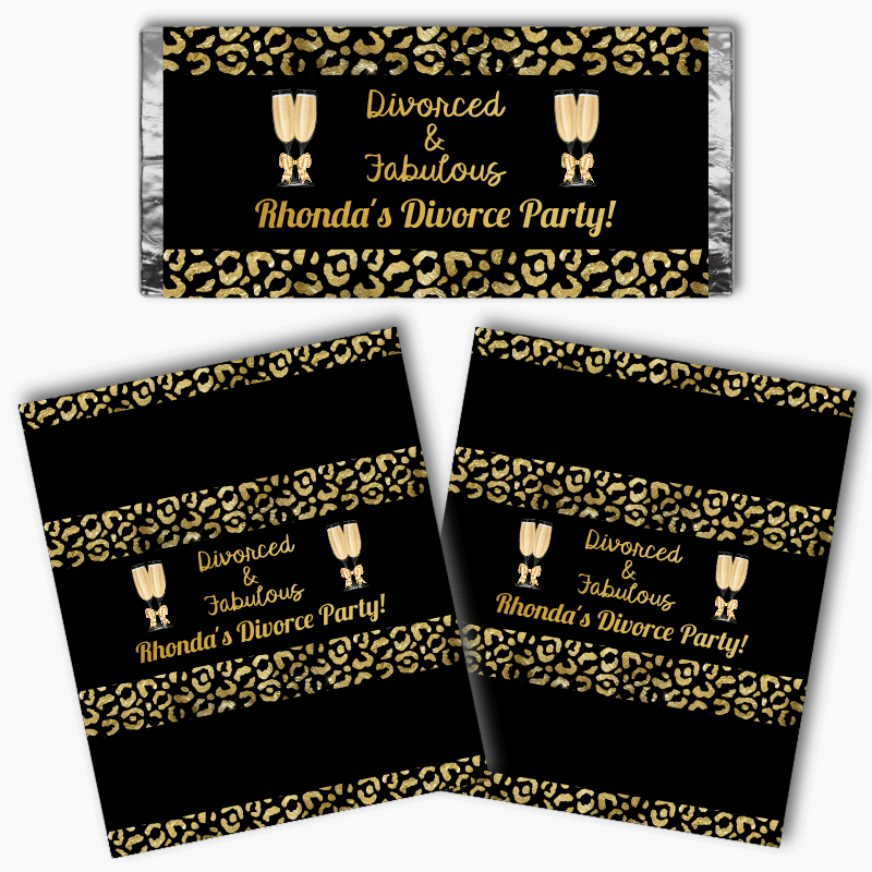 Personalised Divorced and Fabulous Party Mini Chocolate Labels