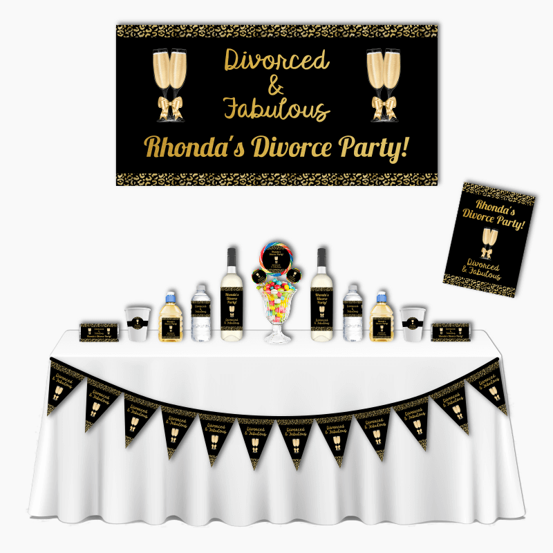 Personalised Divorced and Fabulous Deluxe Party Decorations Pack