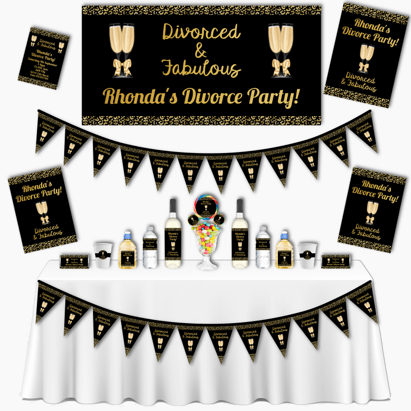 Personalised Divorced and Fabulous Grand Party Decorations Pack