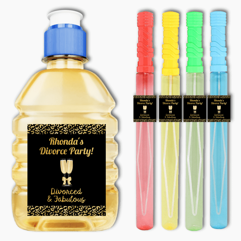 Personalised Divorced and Fabulous Party Rectangle Stickers