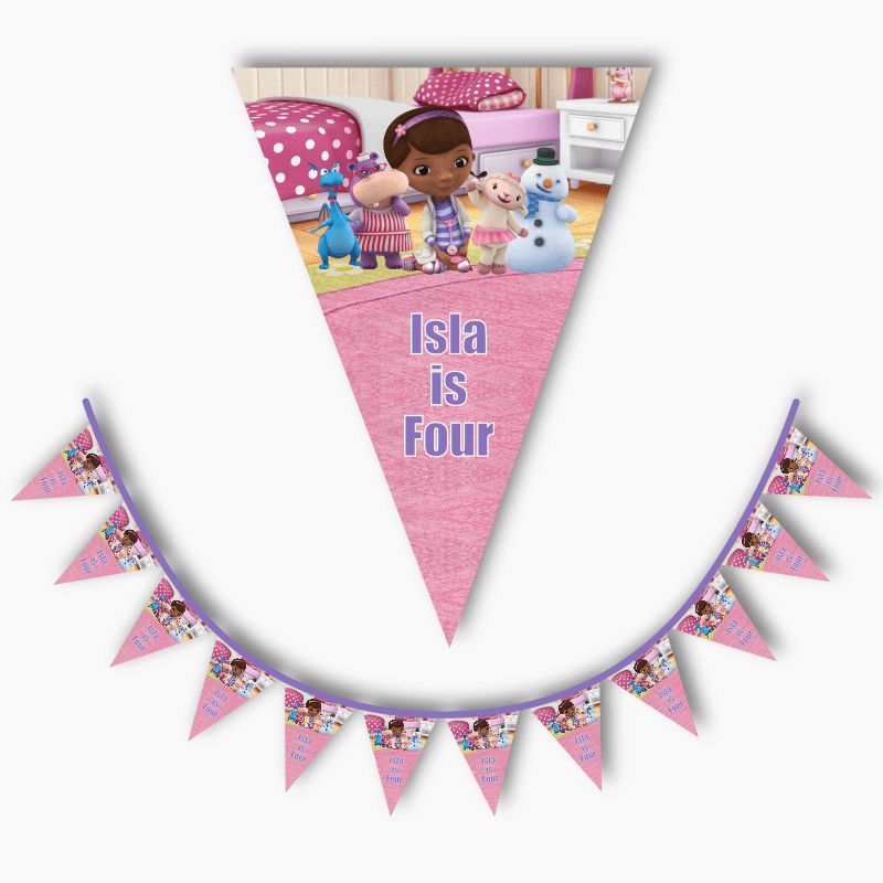 Personalised Doc McStuffins Birthday Party Flag Bunting
