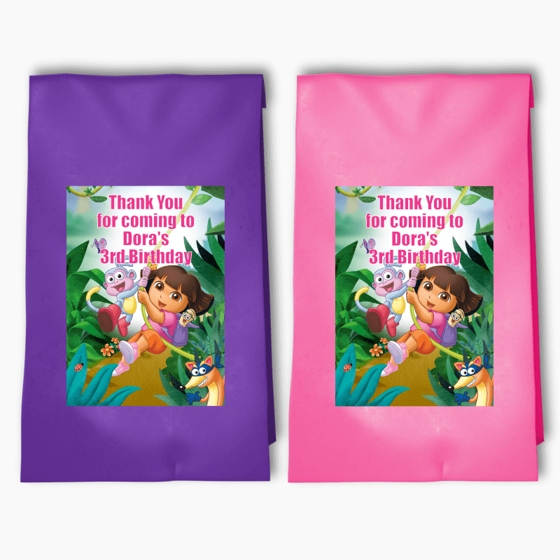 Personalised Dora the Explorer Party Bags &amp; Labels