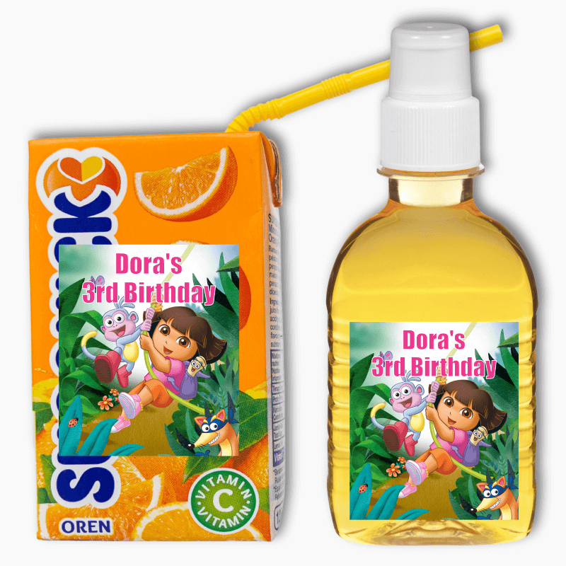 Dora the Explorer Birthday Party Rectangle Drink Labels