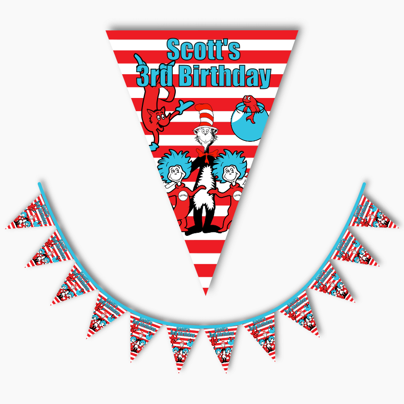 Personalised Dr Seuss Party Flag Bunting