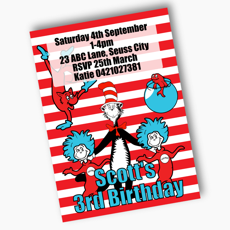 Personalised Dr Seuss Party Invites