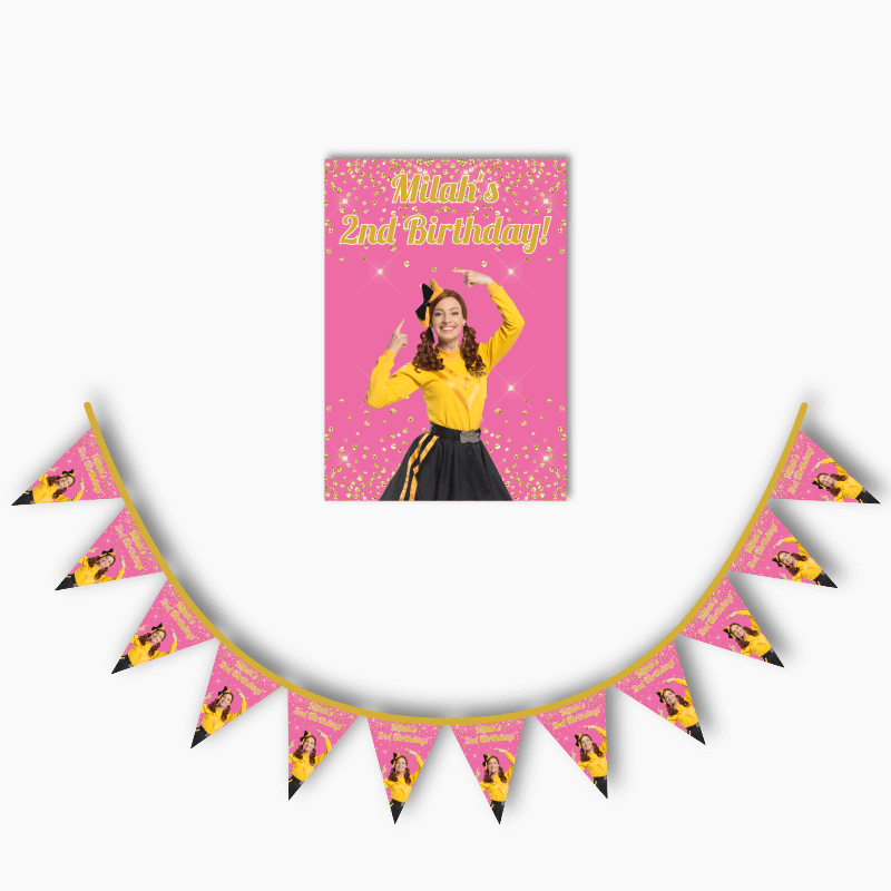 Emma Wiggle Birthday Party Bunting Combo - Pink Glitter