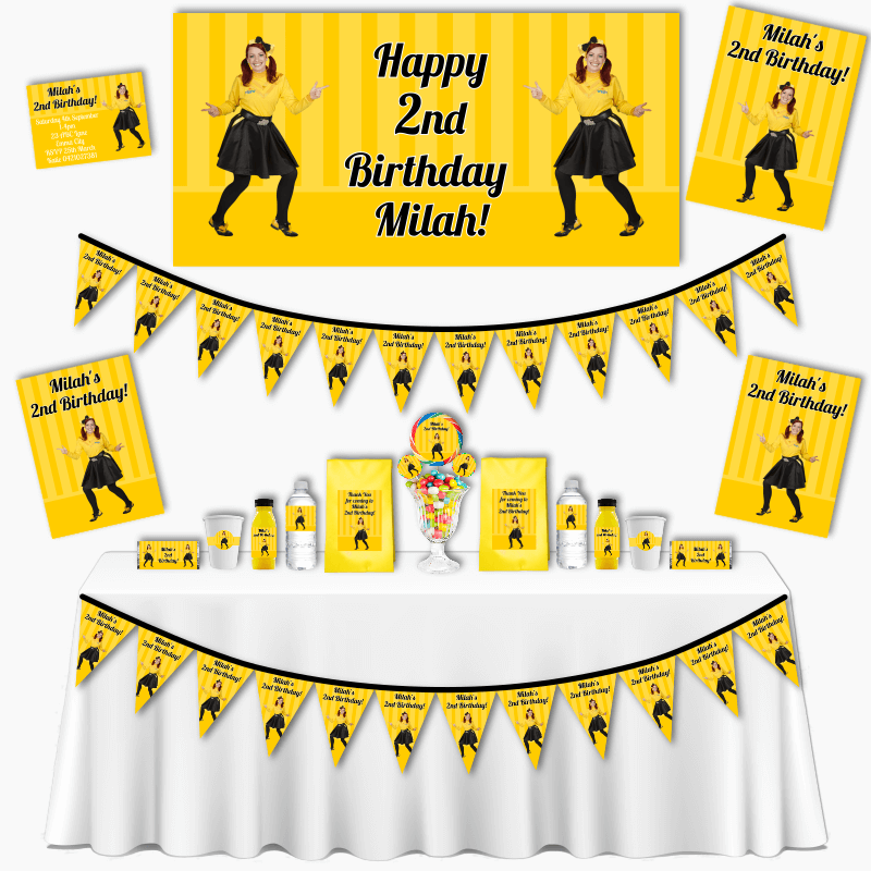 Personalised Yellow Stripe Emma Wiggle Grand Party Pack