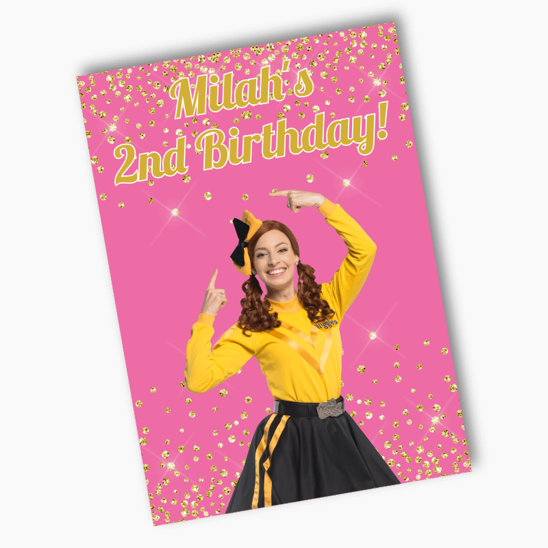 Emma Wiggle Birthday Party Poster - Pink Glitter