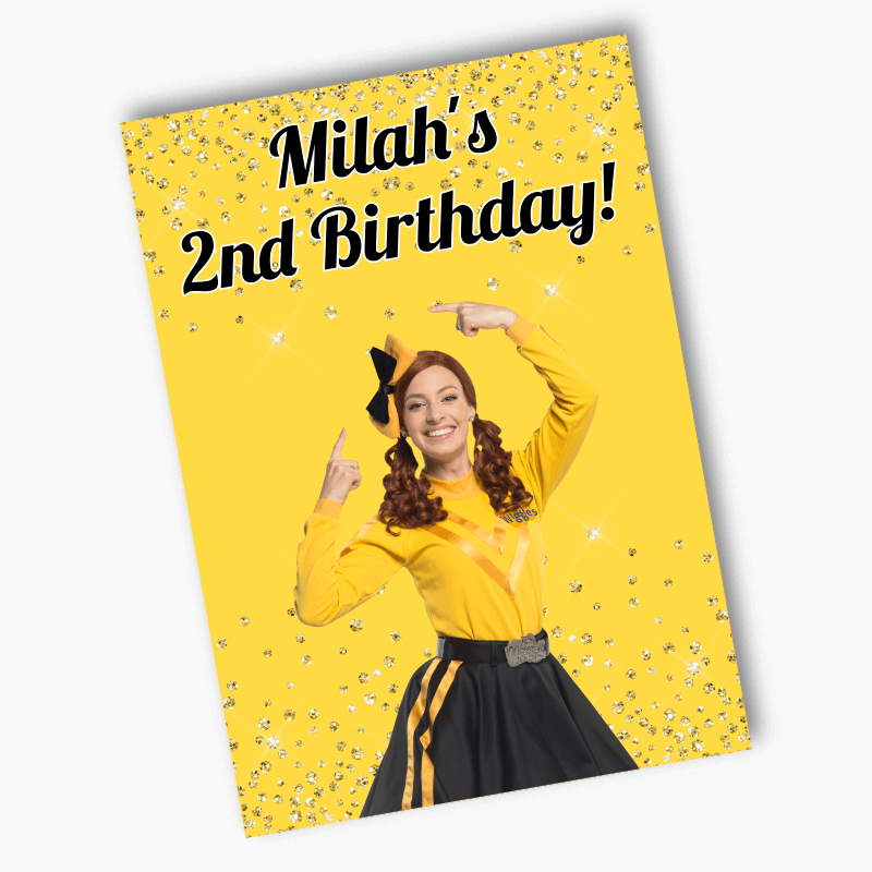 Emma Wiggle Birthday Party Poster - Yellow Glitter
