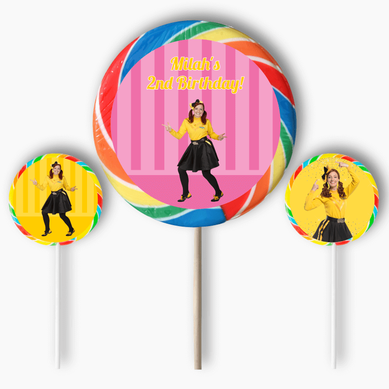 Personalised Emma Wiggle Birthday Party Round Stickers