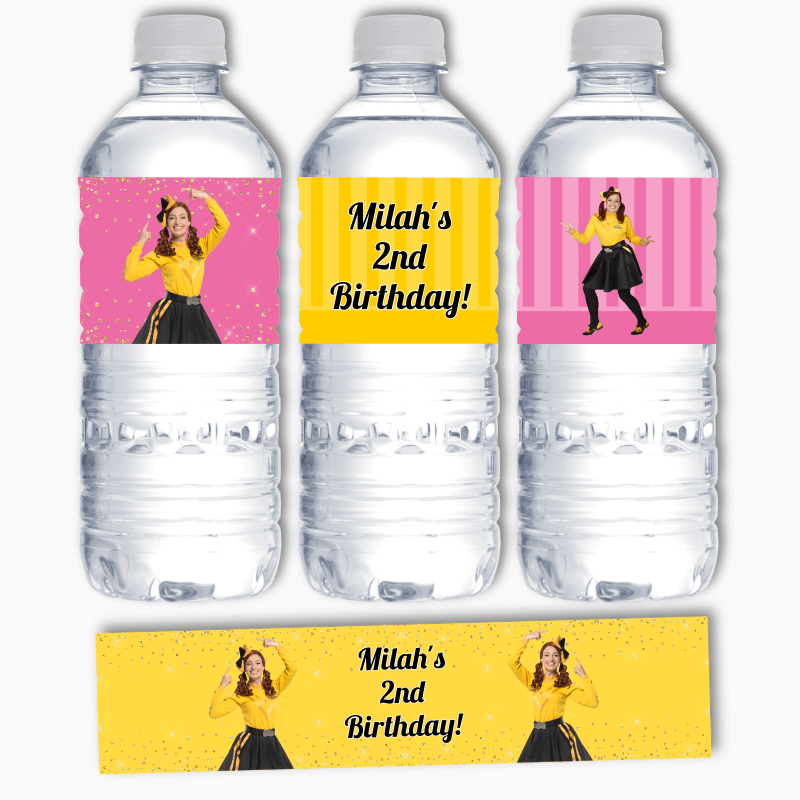 Personalised Emma Wiggle Birthday Party Water Bottle Labels