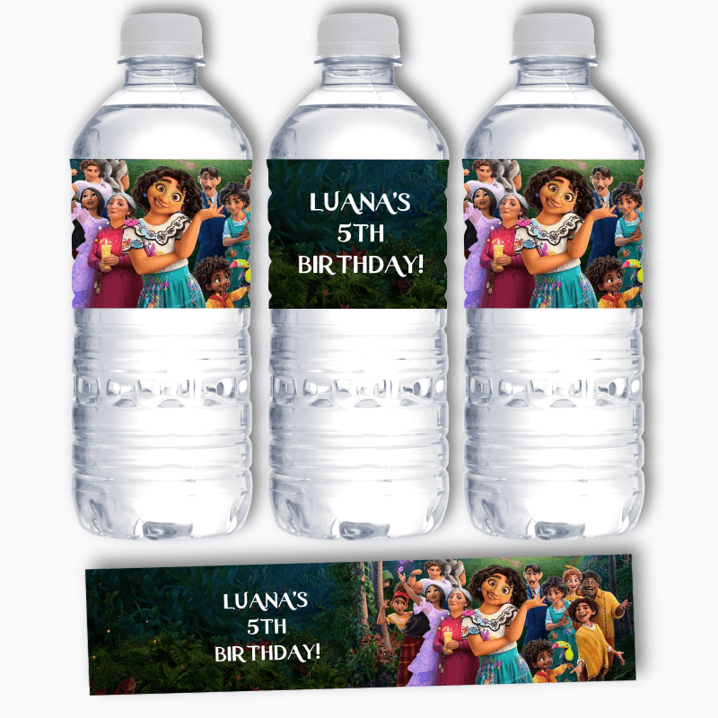 Personalised Encanto Birthday Party Water Bottle Labels