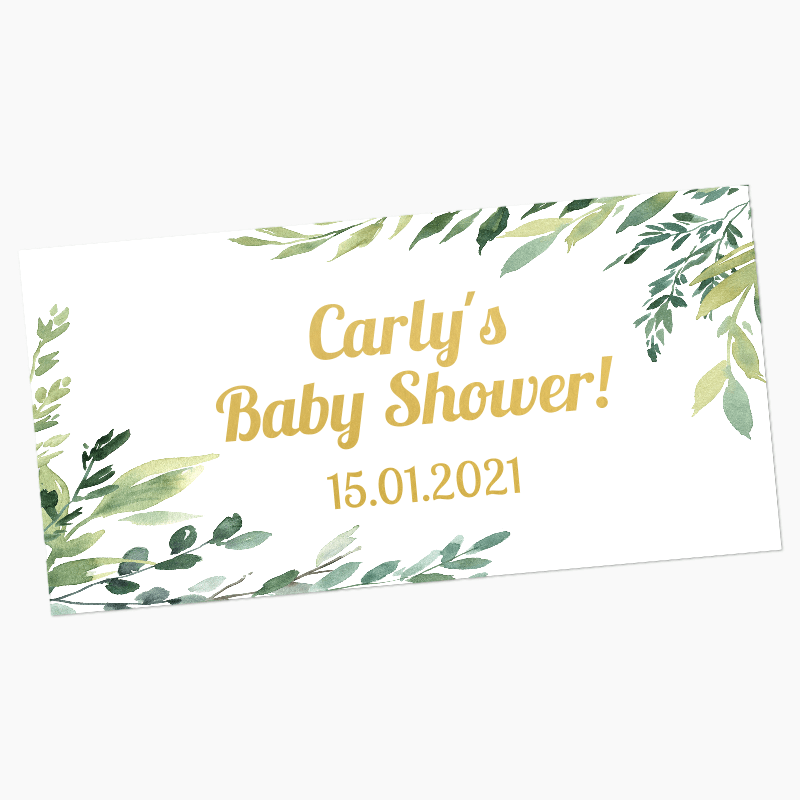 Personalised Eucalyptus Leaves Baby Shower Banners