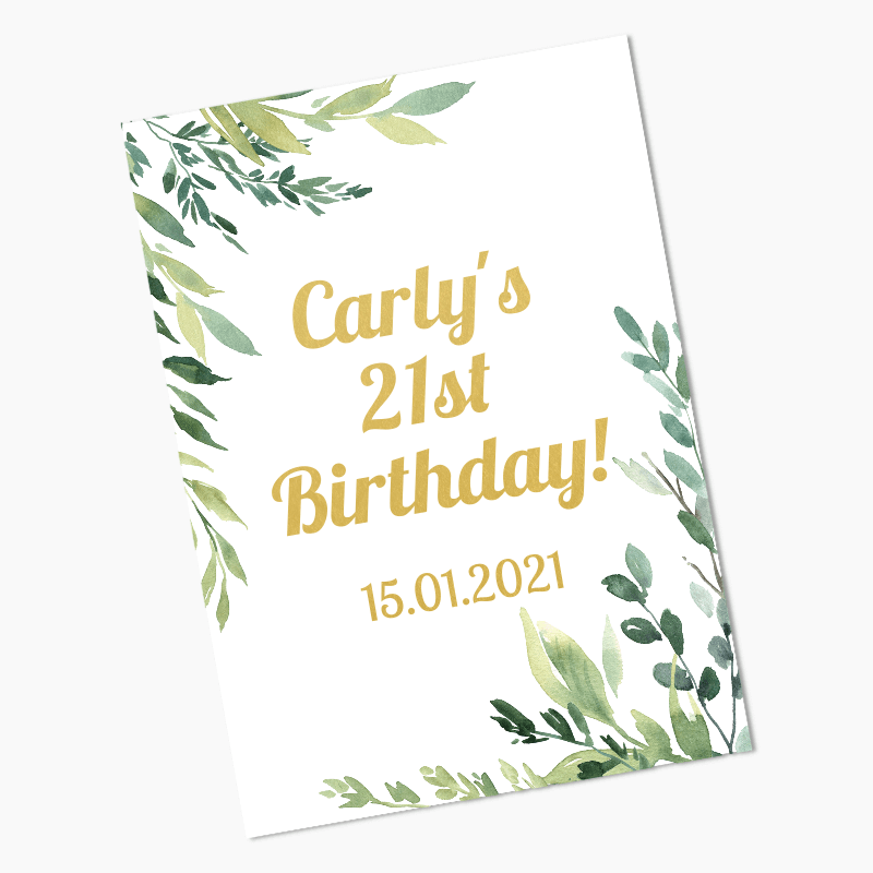 Personalised Eucalyptus Leaves Party Posters