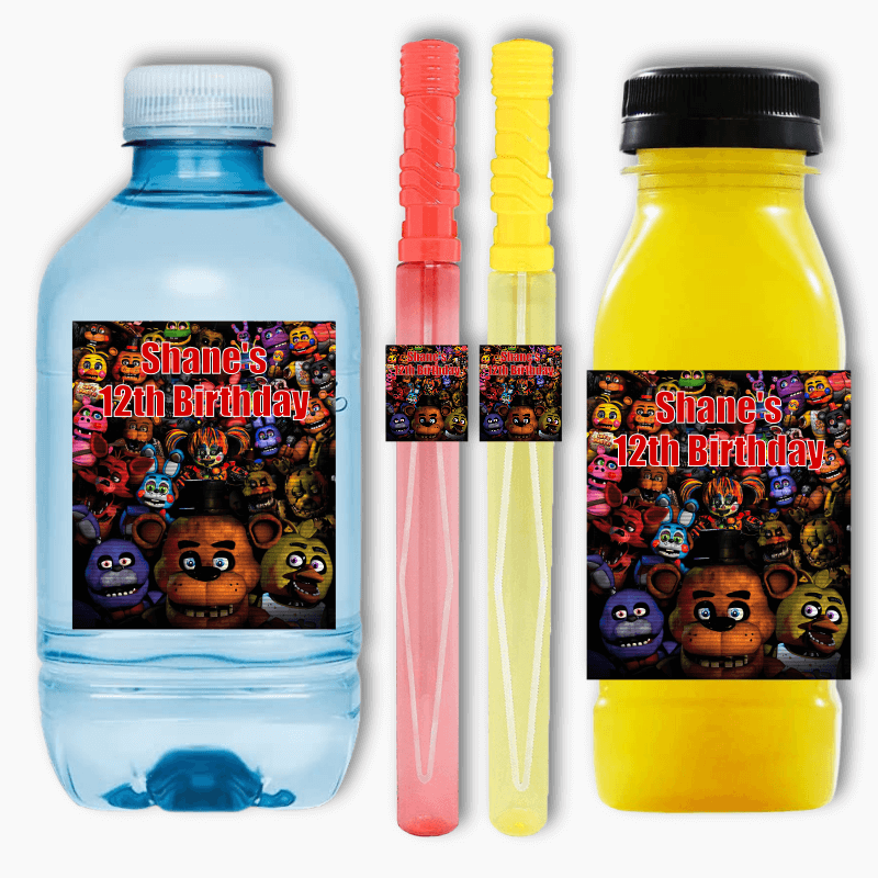 Five Nights at Freddy's (FNAF) Water Bottle Wrapper - FNAF Party