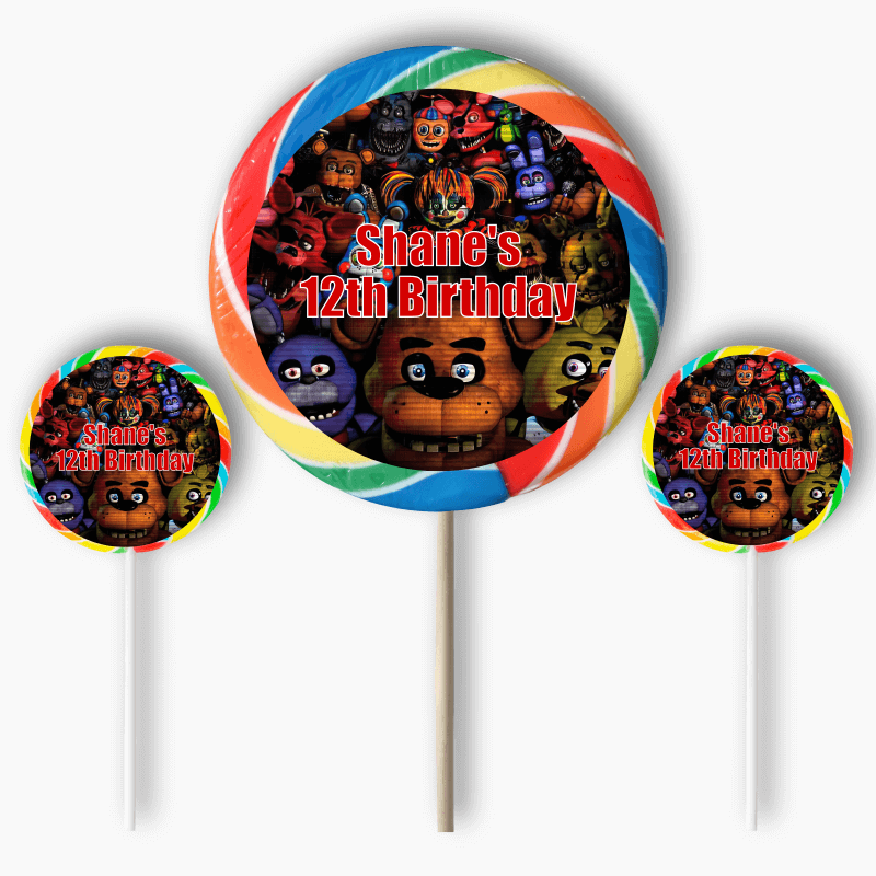 Personalised FNAF Five Nights at Freddy&#39;s Party Round Stickers