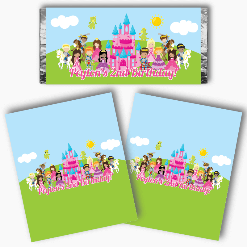 Personalised Fairytale Princess Birthday Party Mini Chocolate Labels