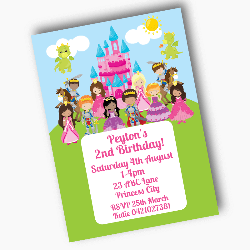 Personalised Fairytale Princess Birthday Party Invites