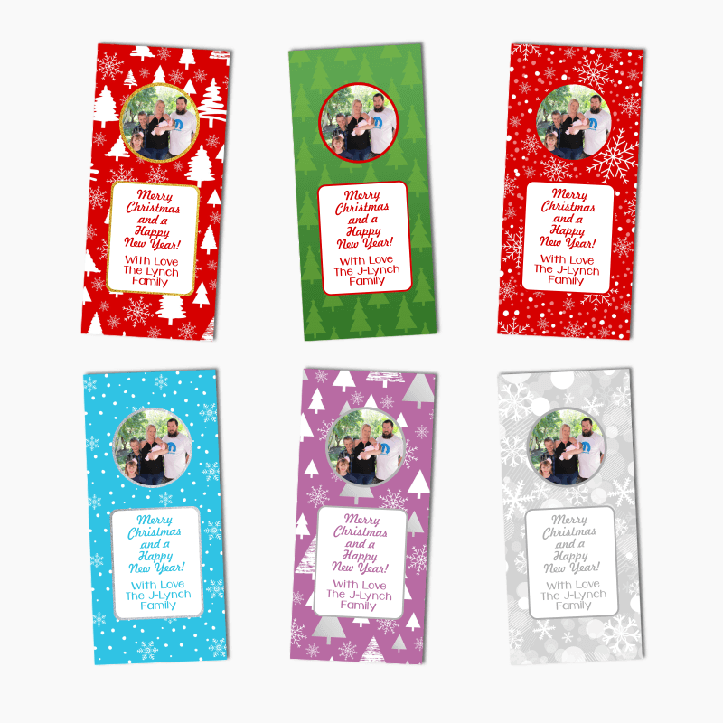 Festive Christmas Gift Cadbury Chocolate Labels with Photo