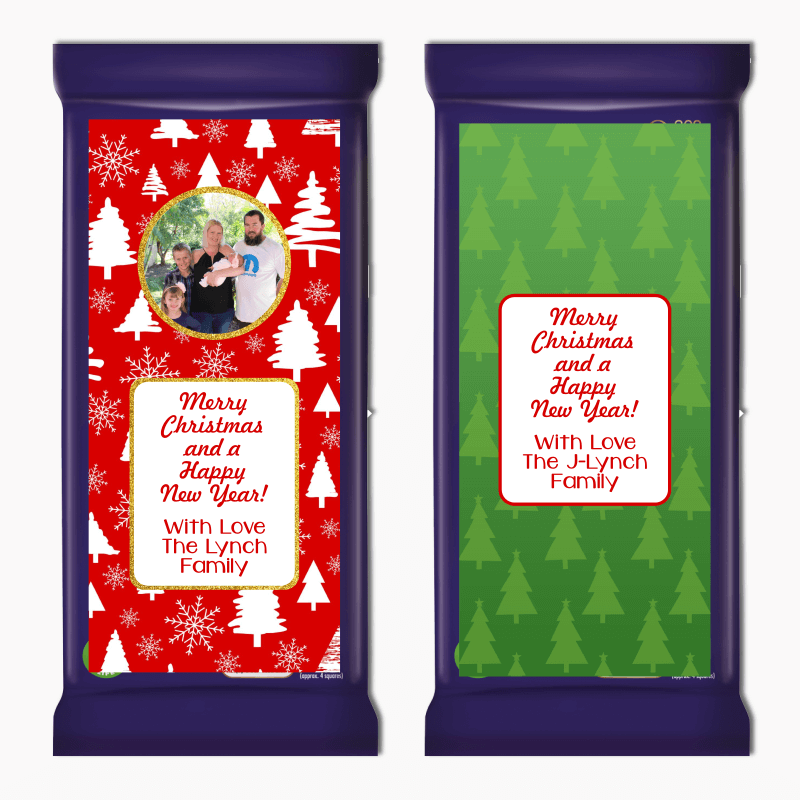 Personalised Festive Christmas Gift Cadbury Chocolate Labels