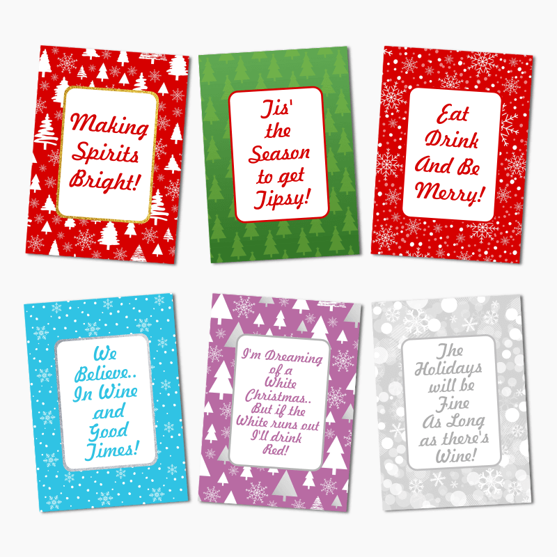 Funny Festive Christmas Party Wine Labels