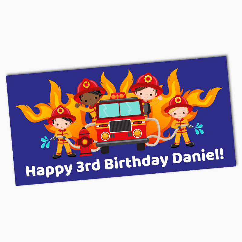 Personalised Firefighter Birthday Party Banners