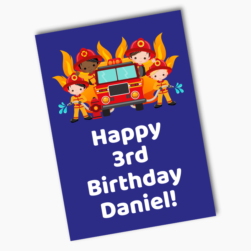 Personalised Firefighter Birthday Party Poster