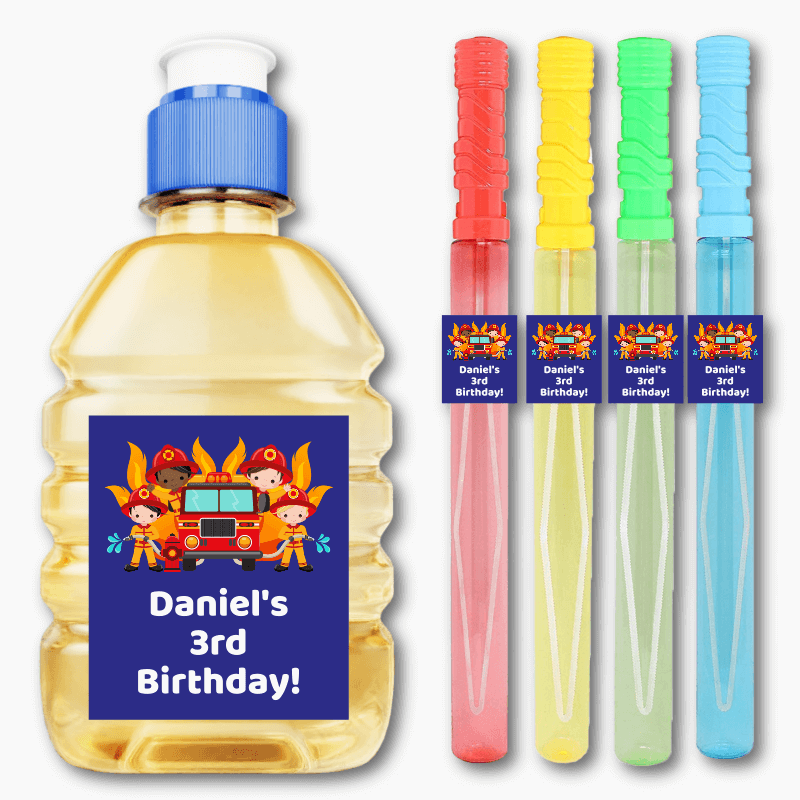 Personalised Firefighter Birthday Party Rectangle Stickers