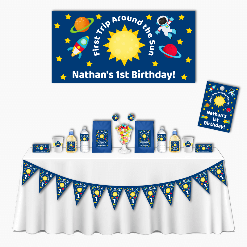 Personalised First Trip Around the Sun Deluxe Birthday Party Pack