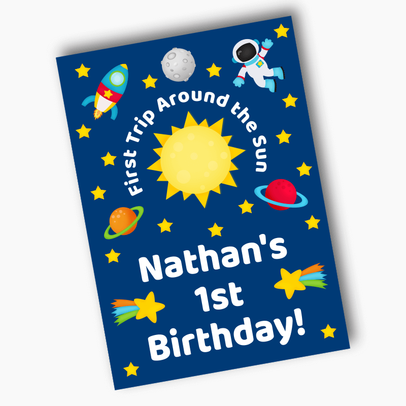Personalised First Trip Around the Sun Birthday Party Posters
