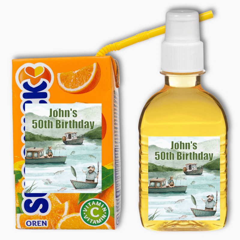 Fishing Birthday Party Rectangle Drink Labels