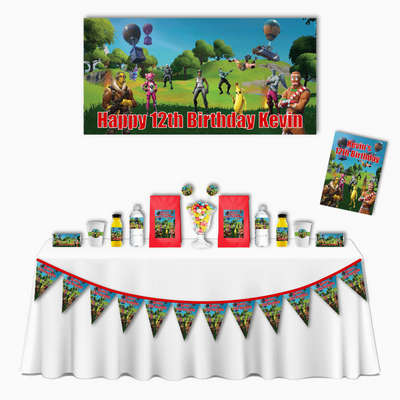 Personalised Fortnite Deluxe Birthday Party Pack