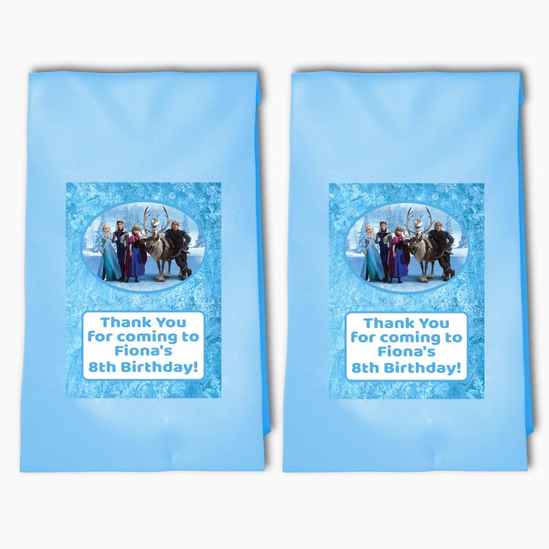 Personalised Frozen Birthday Party Bags & Labels