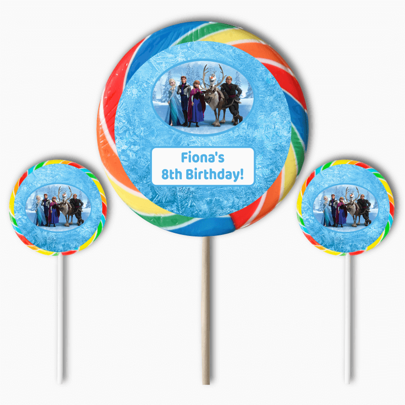 Personalised Frozen Birthday Party Round Stickers