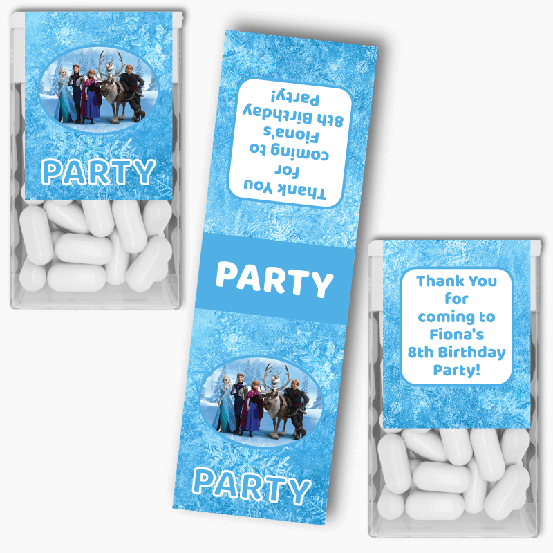 Personalised Frozen Birthday Party Tic Tac Labels