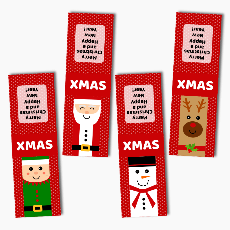 Fun Christmas Character Gift Tic Tac Label Set