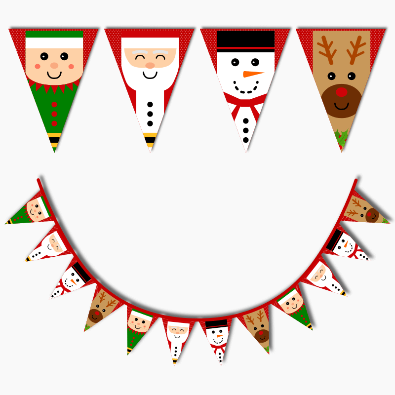 Fun Christmas Character Flag Bunting