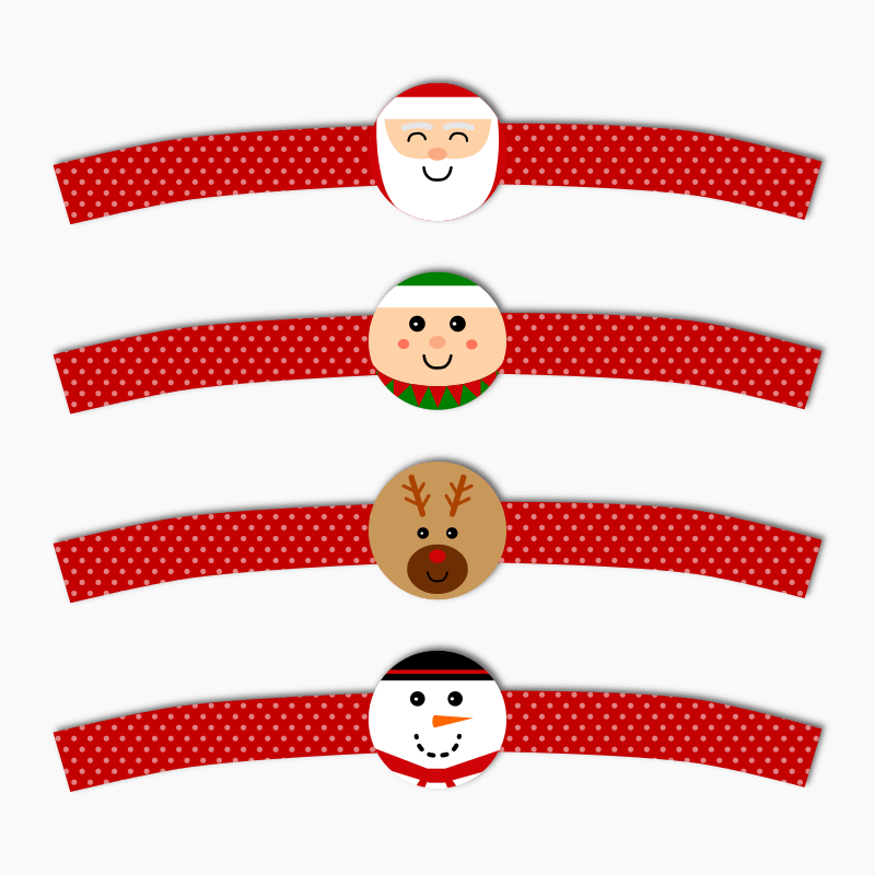 Fun Christmas Character Party Cup Stickers