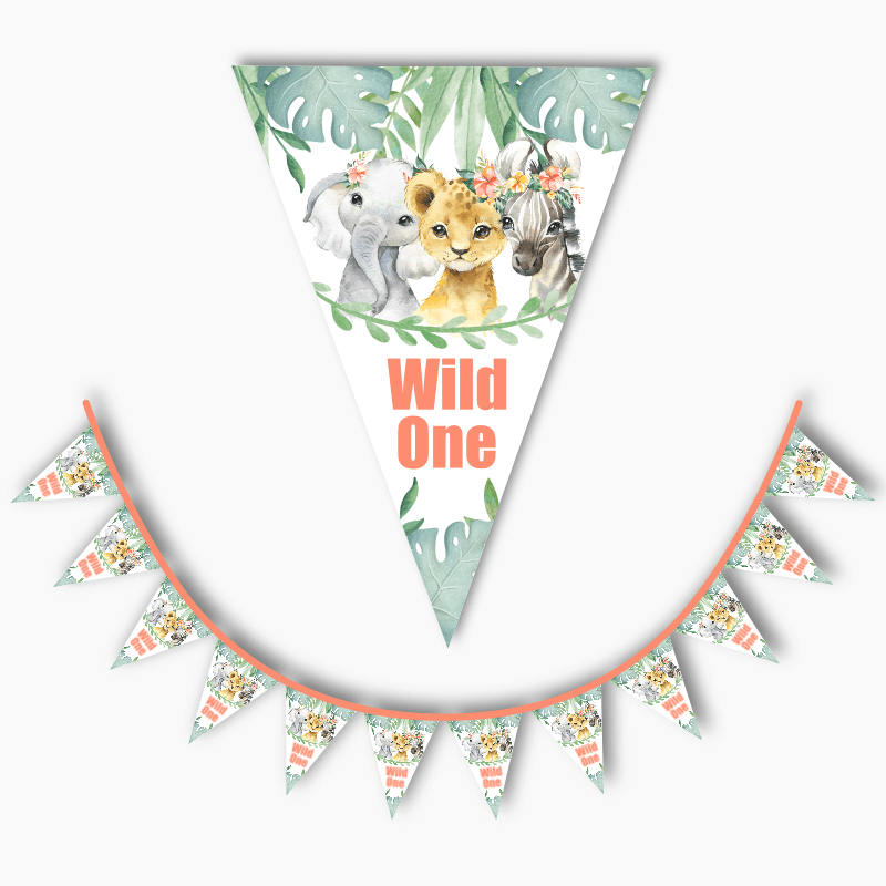 Personalised African Animals Party Flag Bunting