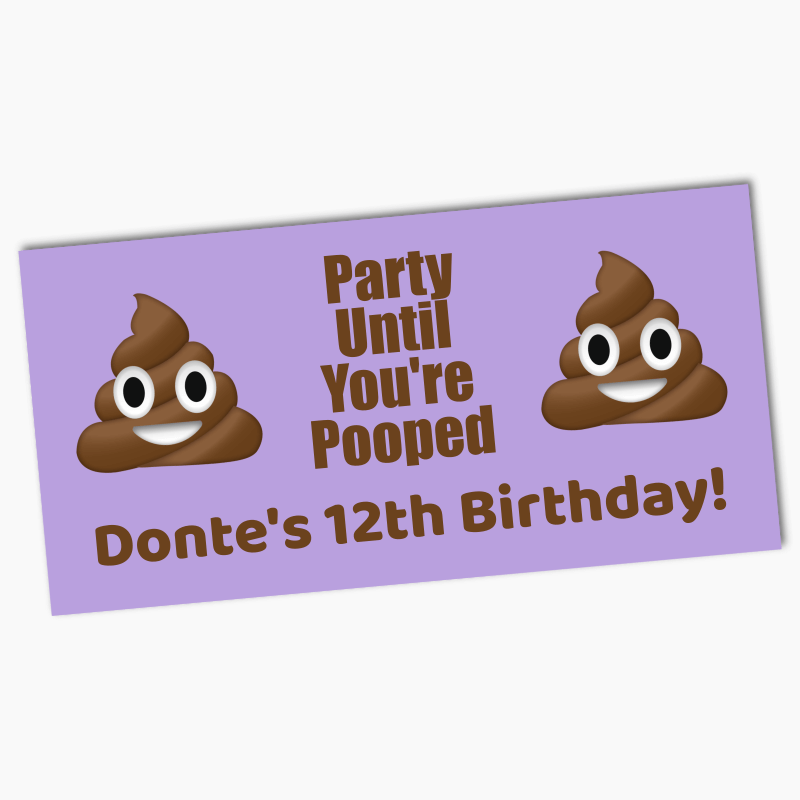 Personalised Girls Poop Emoji Birthday Party Banners