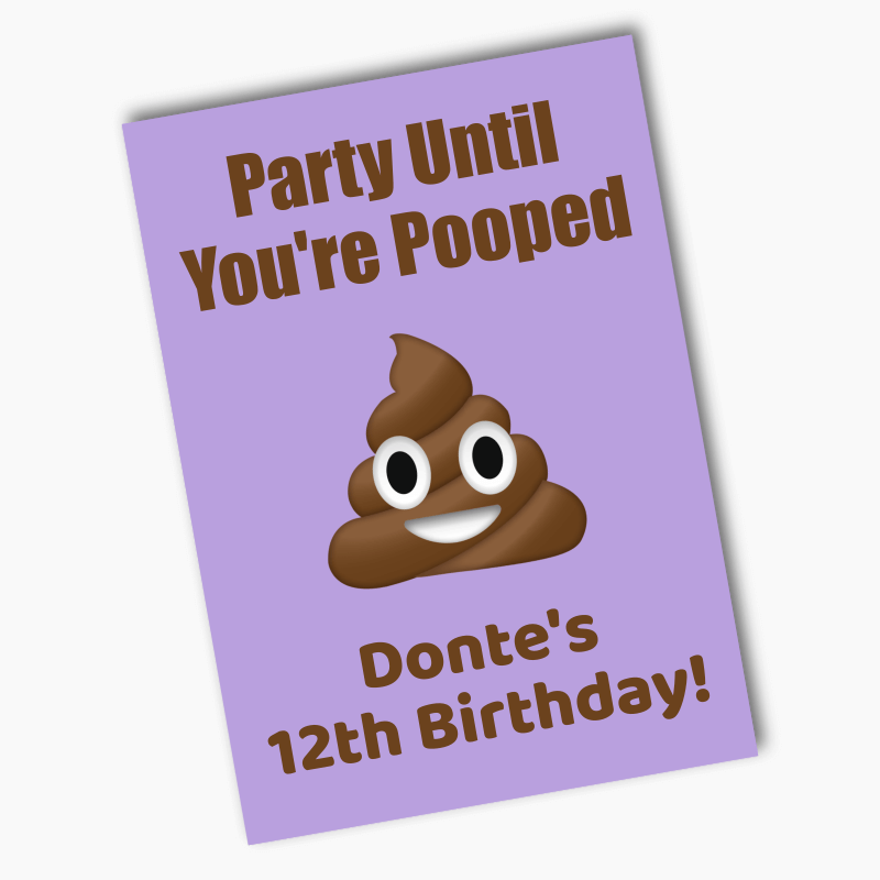 Personalised Poop Emoji Birthday Party Posters