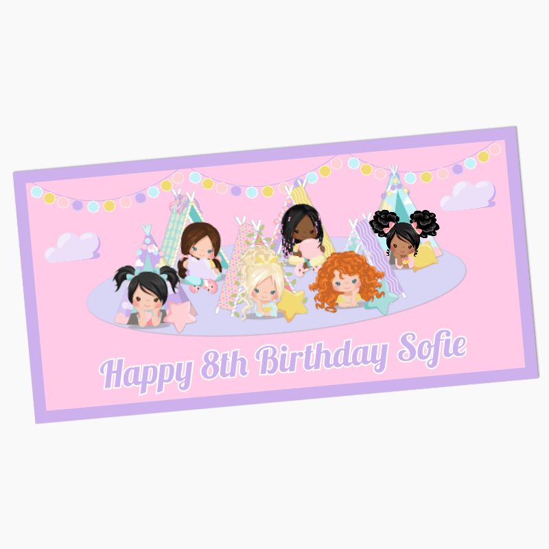Personalised Girls Slumber Birthday Party Banners