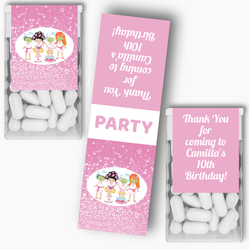 Personalised Spa &amp; Pamper Birthday Party Tic Tac Labels