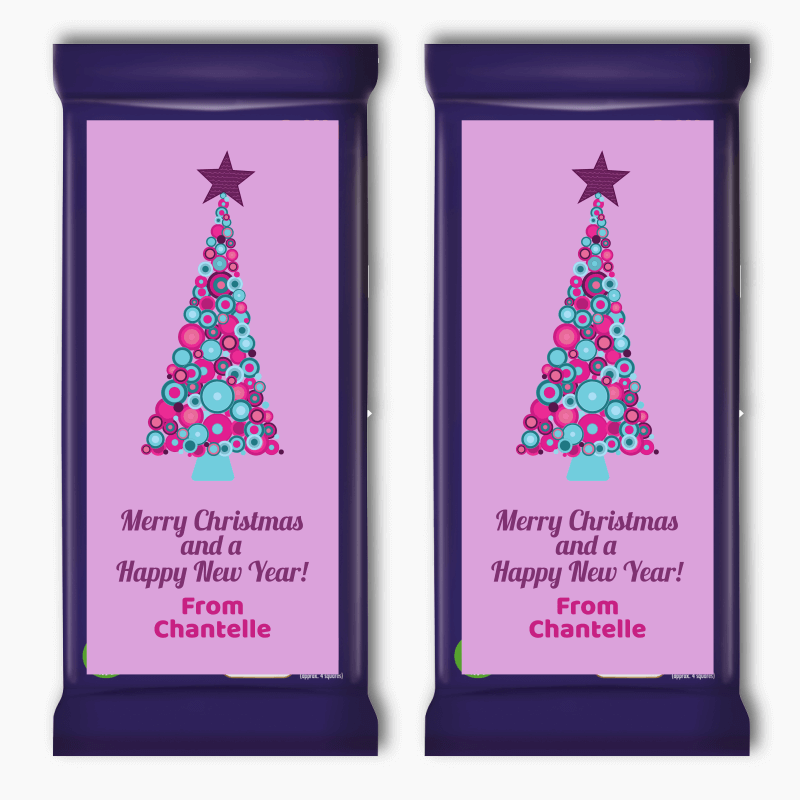 Girls Xmas Tree Christmas Gift Cadbury Chocolate Labels