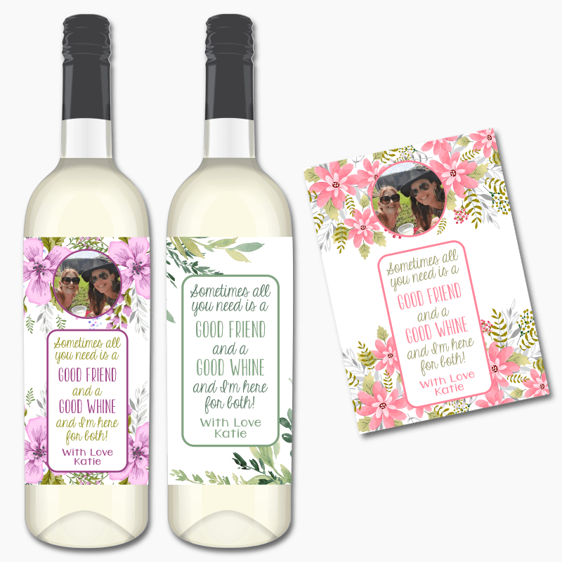 Good Friend &amp; a Good Whine Gift Wine Labels