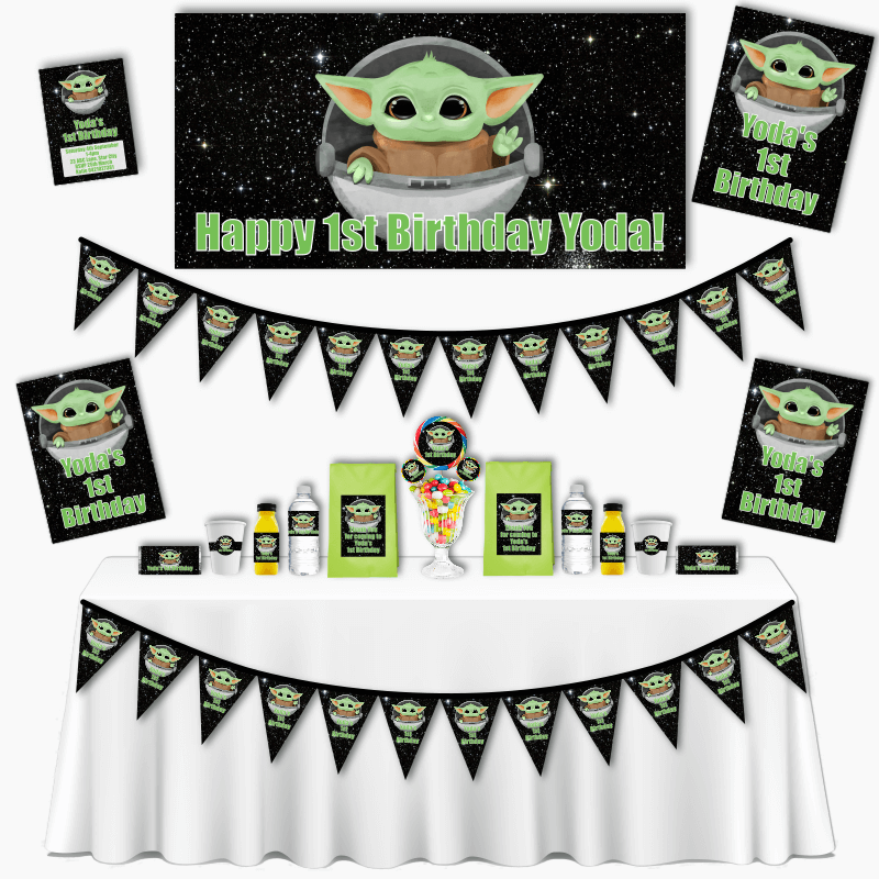 Personalised Baby Yoda Grand Birthday Party Pack